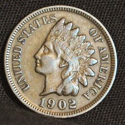 1902 Indian Head Cent / Penny Full Liberty & Diamonds  SUPER NICE! XF (8xta4)
