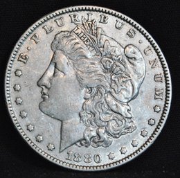 1880  Morgan Silver Dollar XF / VF  Good Date (cfcc2)