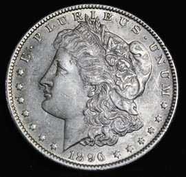 1896  Morgan Silver Dollar GOOD DATE!  Uncirc Full Chest Feathering NICE COIN!    (3cwq5)