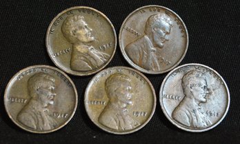 5  Lincoln Cents  1917  (2hf21)