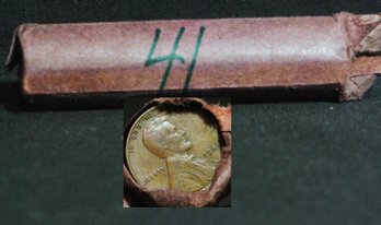 About Full  Roll Of Unsearched 1941  Lincoln Cents    (7cc7)