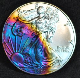 2020  American Silver Eagle Dollar BU Gorgeous Toning! SUPERB!  1 Oz .999  (3zzs2)