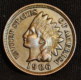 1906 Indian Head Cent / Penny Full Liberty 4 Diamonds  XF  SUPER! (2mru7)