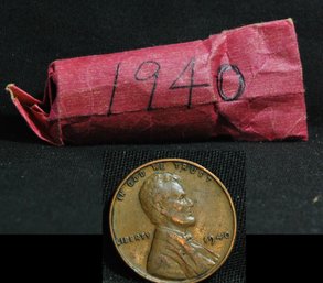 GRAB BAG!!  Partial Roll Of 1940  Lincoln Wheat Cents    (brm7)