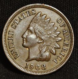 1908 Indian Head Cent  XF PLUS  Full Liberty & Diamonds! NICE!  (fox49)