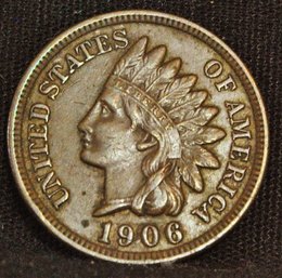 1906  Indian Head Cent / Penny XF / AU  Full  Sharp Liberty   4 Sharp Diamonds! (3sal1)