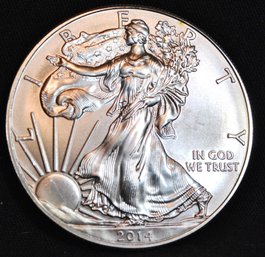 2014  American Silver Eagle Dollar BU SUPER!  1 Oz .999  In Capsule (abb24)