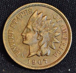 1907 Indian Head Cent FULL LIBERTY  Diamonds NICE  (and67)