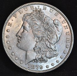 1879 Morgan Silver Dollar AU / BU Uncirc Full Chest Feathering  Good Date! (2stp4)