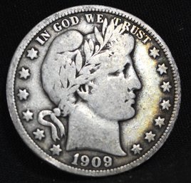 1909 Barber Silver Half Dollar NICE (orb29)