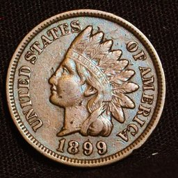 1899 Indian Head Cent / Penny Full Liberty  Diamonds  SUPER! (9opm6)