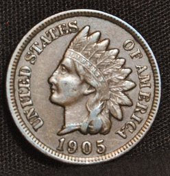 1905 Indian Head Cent / Penny Full Liberty / Diamonds  SUPER NICE! VF Plus  XF (2chp7)