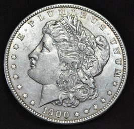 1900  Morgan Silver Dollar UNCIRC Good Date  FULL CHEST FEATHERING  (3mbc45)