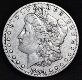 1884 Morgan Silver Dollar  F/VF  (wod7)