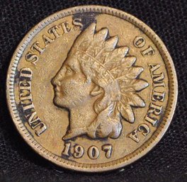1907 Indian Head Cent FULL LIBERTY  Diamonds NICE  (3crs7)