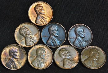 8  1950's Lincoln Cents UNCIR Mostly 'D' Mints NICE LOT!  (try89)