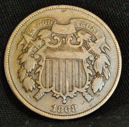 1868 Two Cent Piece VF PLUS Super Nice  (3cqu9)