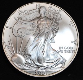 2007  American Silver Eagle Dollar BU Gorgeous! SUPERB!  1 Oz .999  (5mtg3)
