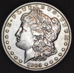 1884 Morgan Silver Dollar  VF / VF Plus   (csm47)