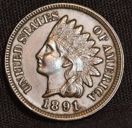 1891 Indian Head Cent / Penny Full Liberty 4 Diamonds  XF  SUPER! (ge75)