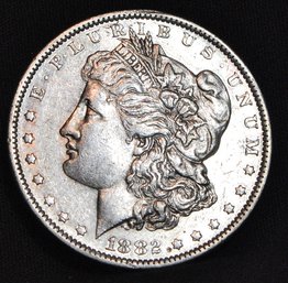 1882-O  Morgan Silver Dollar AU  / XF  Nice (7das9)