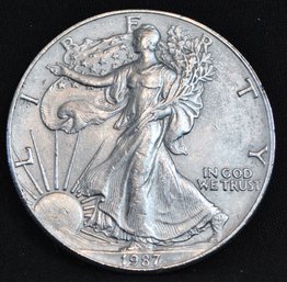 1987  American Silver Eagle Dollar EARLY DATE  1 Oz .999  (npc5)
