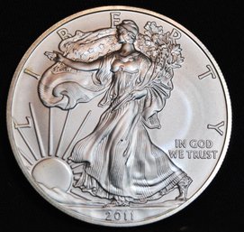 2011  American Silver Eagle Dollar BU Gorgeous! SUPERB!  1 Oz .999  (5cdb6)