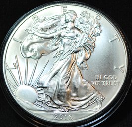 2016 American Silver Eagle Dollar UNCIRC BU In Capsule 1oz .999 NICE  (9aca3)