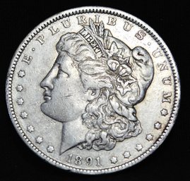 1891  Morgan Silver Dollar  VF  (2far5)