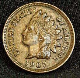 1907 Indian Head Cent  XF  Super Nice! 4 DIAMONDS! Full Liberty!  (alb42)