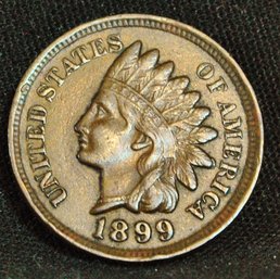 1899  Indian Head Cent FULL LIBERTY 4  Diamonds XF Plus Super Nice!  (bcm24)