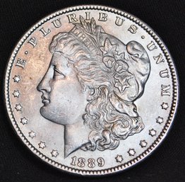 1889  Morgan Silver Dollar BU  SUPER  NICE! Full Chest Feathering  (3ndc4)