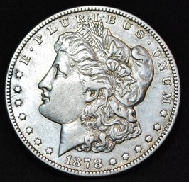 1878  Morgan Silver Dollar AU  Great Date!  SUPER  NICE!  (38var)