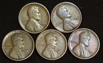 5  1919-S Lincoln Cents  (82wes)