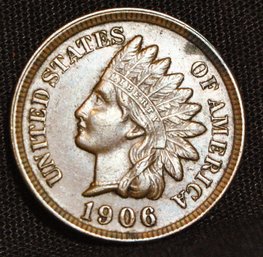 1906 Indian Head Cent / Penny Full Liberty 4 Sharp Diamonds  SUPER NICE!  (2cgm4)