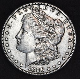 1886 Morgan Silver Dollar  VF / VF Plus   (7pce2)