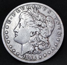 1896-O Morgan Silver Dollar Fine KEY Date   (4gyj4)
