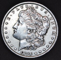 1896 Morgan Silver Dollar  UNCIRCULATED Nice! FULL CHEST FEATHERING! Sharp! (38var)