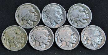 7 Buffalo Nickels  (1) 1934  (6) 1935  (rac2)