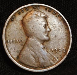 1909 Lincoln VDB Wheat Cent !  (2hf21)