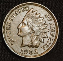 1903 Indian Head Cent / Penny Full Liberty 4  Diamonds  SUPER NICE!  (dvr5)