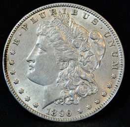 1896 Morgan Silver Dollar BU UNCIRC  Good Date! SUPER! Full Chest Feathering  (act21)