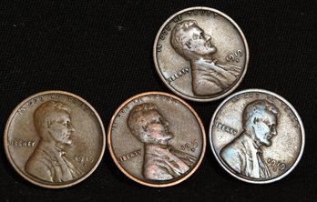 4  Lincoln Cents  1919-S  (eek25)