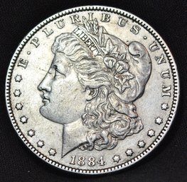 1884  Morgan Silver Dollar XF / AU SUPER  NICE!  (3lmn8)
