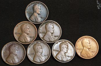 7  Lincoln Cents  1916  NICE (8dac5)