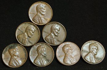 7  Lincoln Cents Pennies 1956 To 1969 P & D  Nice Lot (G)