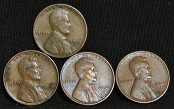 4   1941-S Lincoln Cents Pennies  Nice Lot (I)
