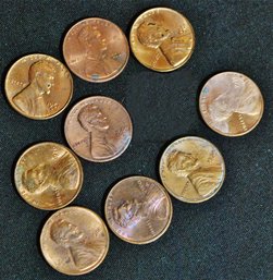 9  Mixed XF / UNCIRC Lincoln Cents 1961-D To 2000-D  NICE LOT!  (2sw51)
