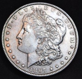 1897 Morgan Silver Dollar VF Plus GOOD DATE!  NICE!  (6cce3)