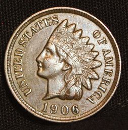 1906 Indian Head Cent / Penny Full Liberty 4  Diamonds  SUPER NICE!  (3cpo5)